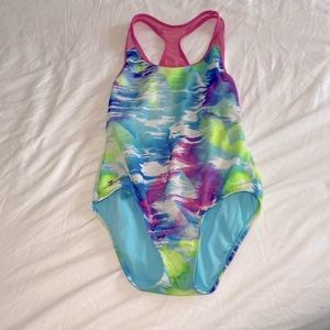 Multi-coloured neon swimsuit